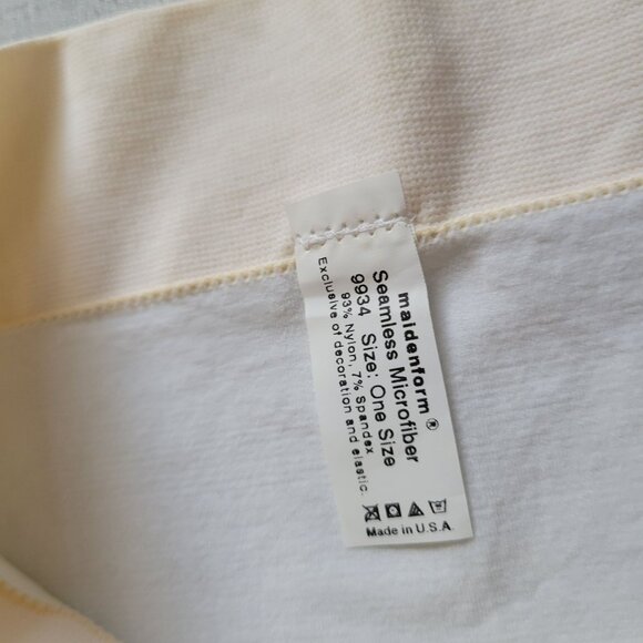 Maidenform Seamless Microfiber Womens Slip Skirt One Size White & Nude Made In U - Picture 2 of 5